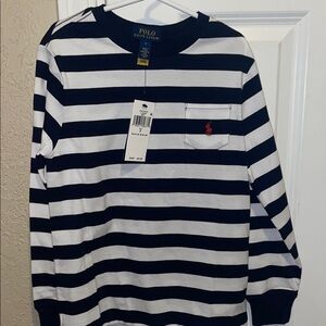 Ralph Lauren Navy and White Striped Crewneck
